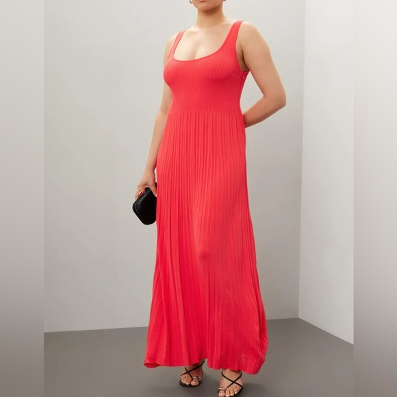 MICHAEL KORS Ribbed Knit Tank Dress in Red Coral sz M EUC - Picture 5 of 15